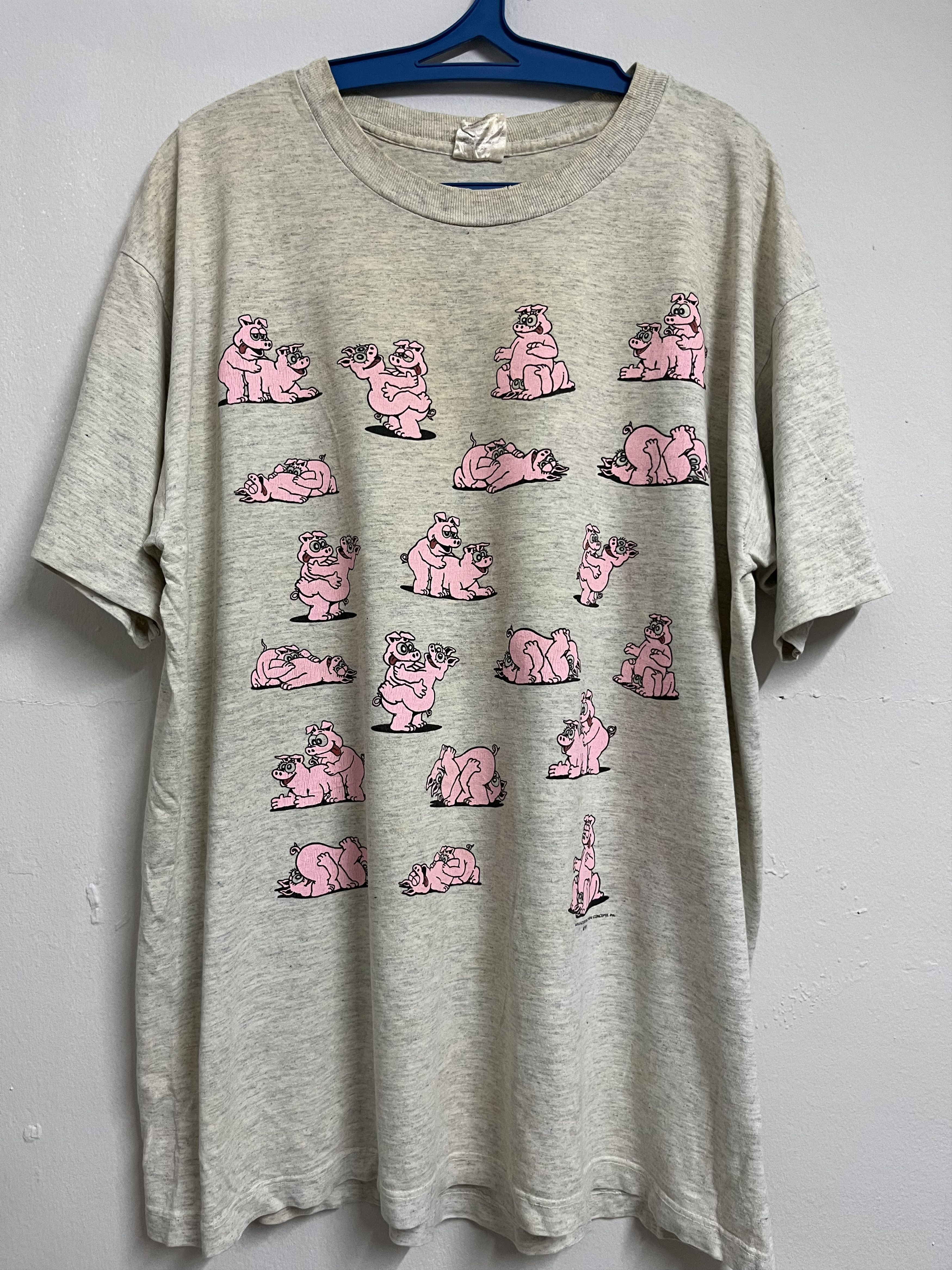 Band Tees 🔥 90s COASTAL CONCEPTS Pink PIGGY SEX Intercourse Naked Tee Size US XL / EU 56 / 4 - 1 Thumbnail
