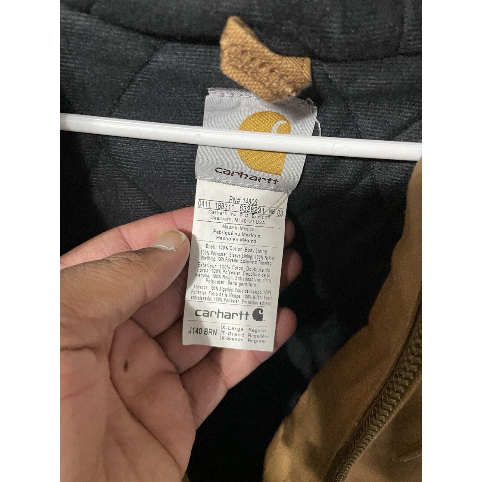 Carhartt Size XL- Carhartt Quilted Lined Canvas Work Tan Jacket Men Size US XL / EU 56 / 4 - 3 Thumbnail