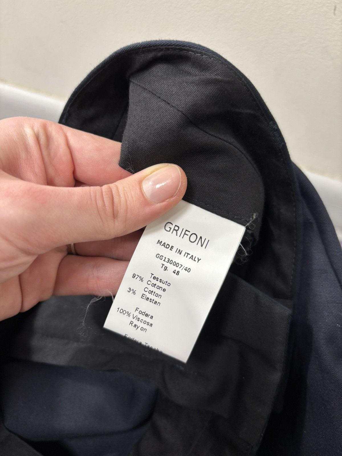 Grifoni Mauro Grifoni Men’s Navy Blue 2-Piece Cotton Stretch Suit Size 42R - 21 Thumbnail