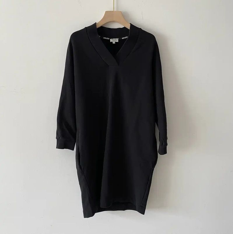 Kenzo KENZO Black Oversized Logo Dress for Women 0089 Size S / US 4 / IT 40 - 1 Thumbnail