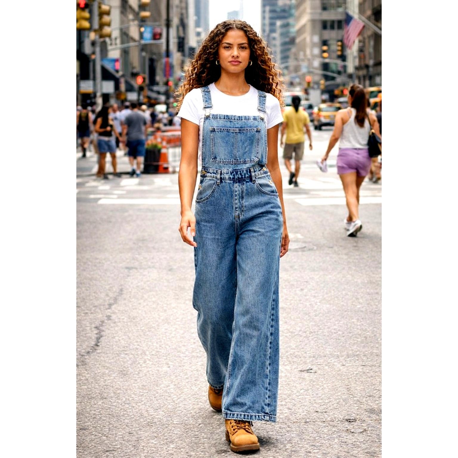 WeWoreWhat Jumper Wide Leg Denim We Wore What Bib Overalls size 26 Size 26" / US 2 / IT 38 - 1 Thumbnail