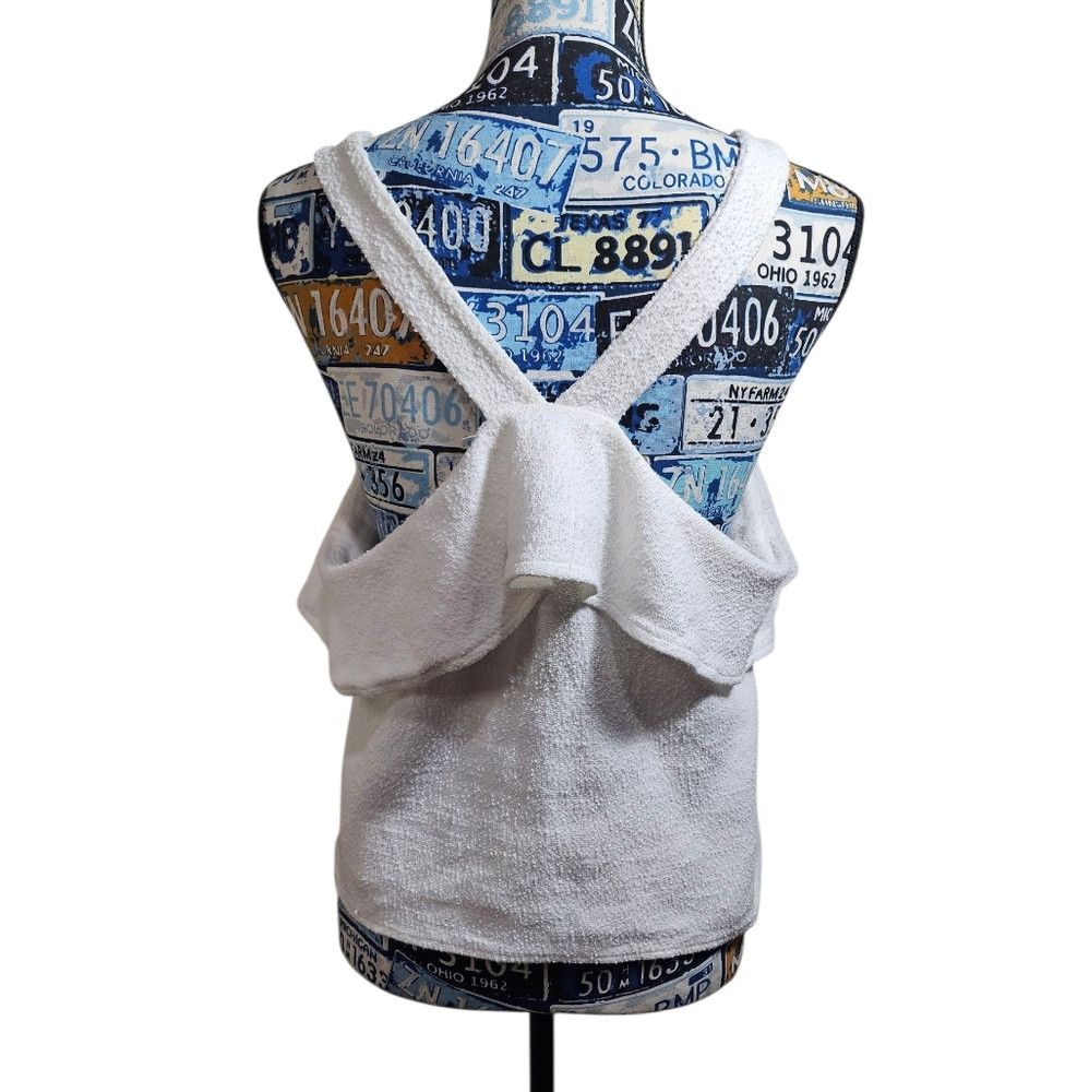 Madewell Madewell Texture & Thread Ruffle Tie Front Tank Terry Cloth Size L / US 10 / IT 46 - 4 Thumbnail