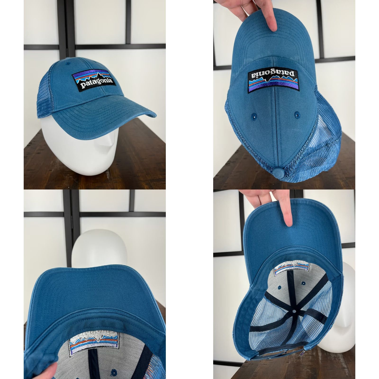 Patagonia Patagonia Hat Cap Snap Back Adult One Size Blue Twill Trucker Embroider Peaks Fitz Roy Men Snapback Hat Blue Size ONE SIZE - 8 Thumbnail