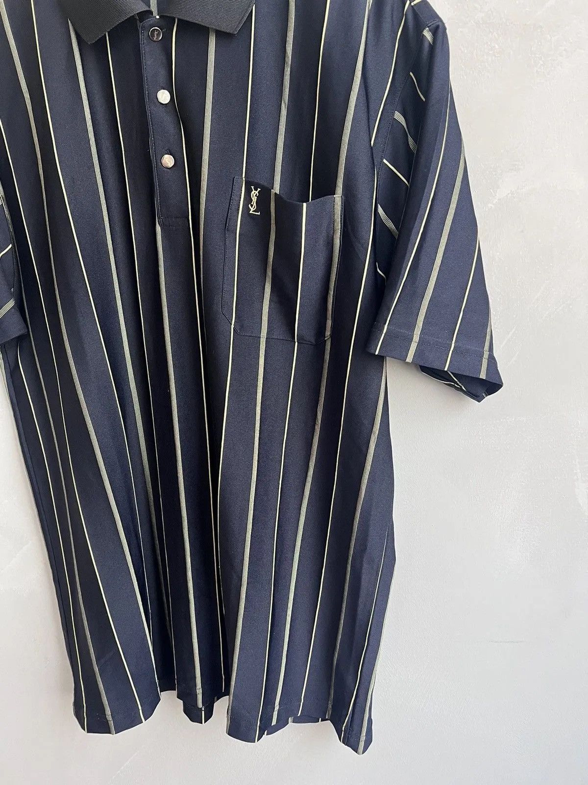 Yves Saint Laurent VINTAGE 90s silk Yves Saint Laurent polo T shirt old money Size US XL / EU 56 / 4 - 5 Thumbnail