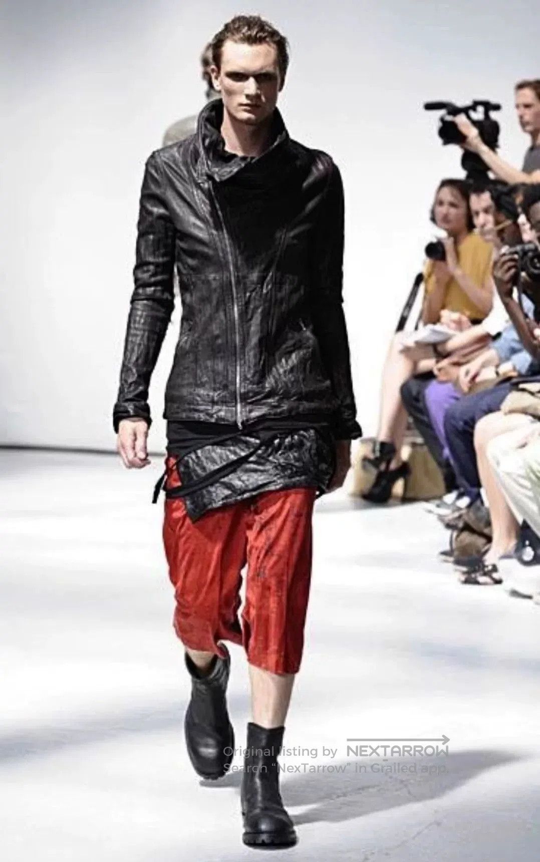 Julius Julius_7 Black High Neck Leather Jacket. Size US M / EU 48-50 / 2 - 8 Thumbnail
