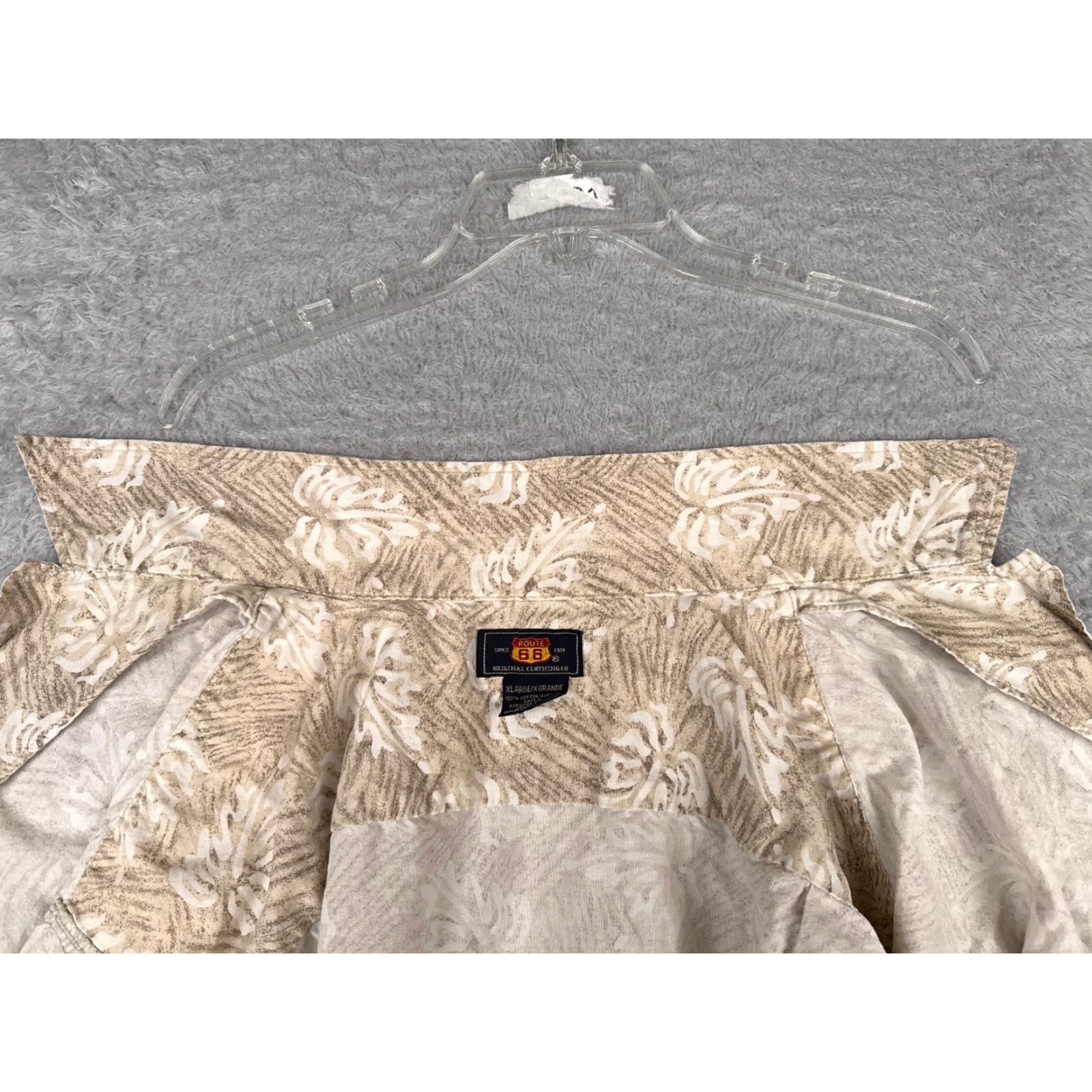 Route 66 VINTAGE Route 66 Shirt Men Extra Large Beige Floral Leaf Button Up Hawaiian 100% Cotton Size US XL / EU 56 / 4 - 2 Thumbnail
