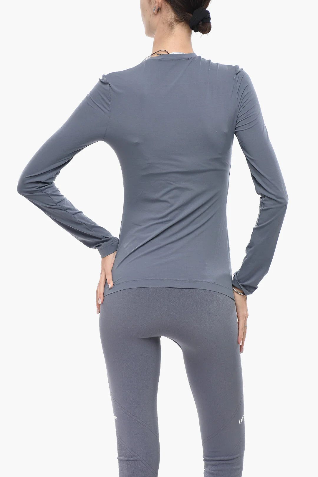 Off-White og1mm0426 Stretch Fabric Top in Grey Size S / US 4 / IT 40 - 2 Thumbnail