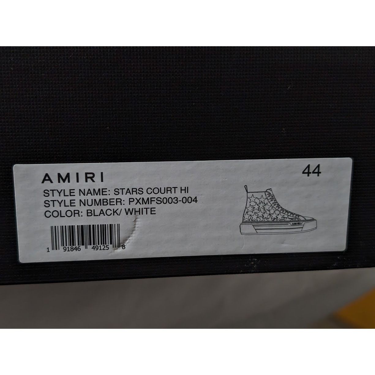 Amiri o1rshd1 Q:6 / Stars Court Hi-Top Sneakers in Black/White Size US 11 / EU 44 - 21 Thumbnail