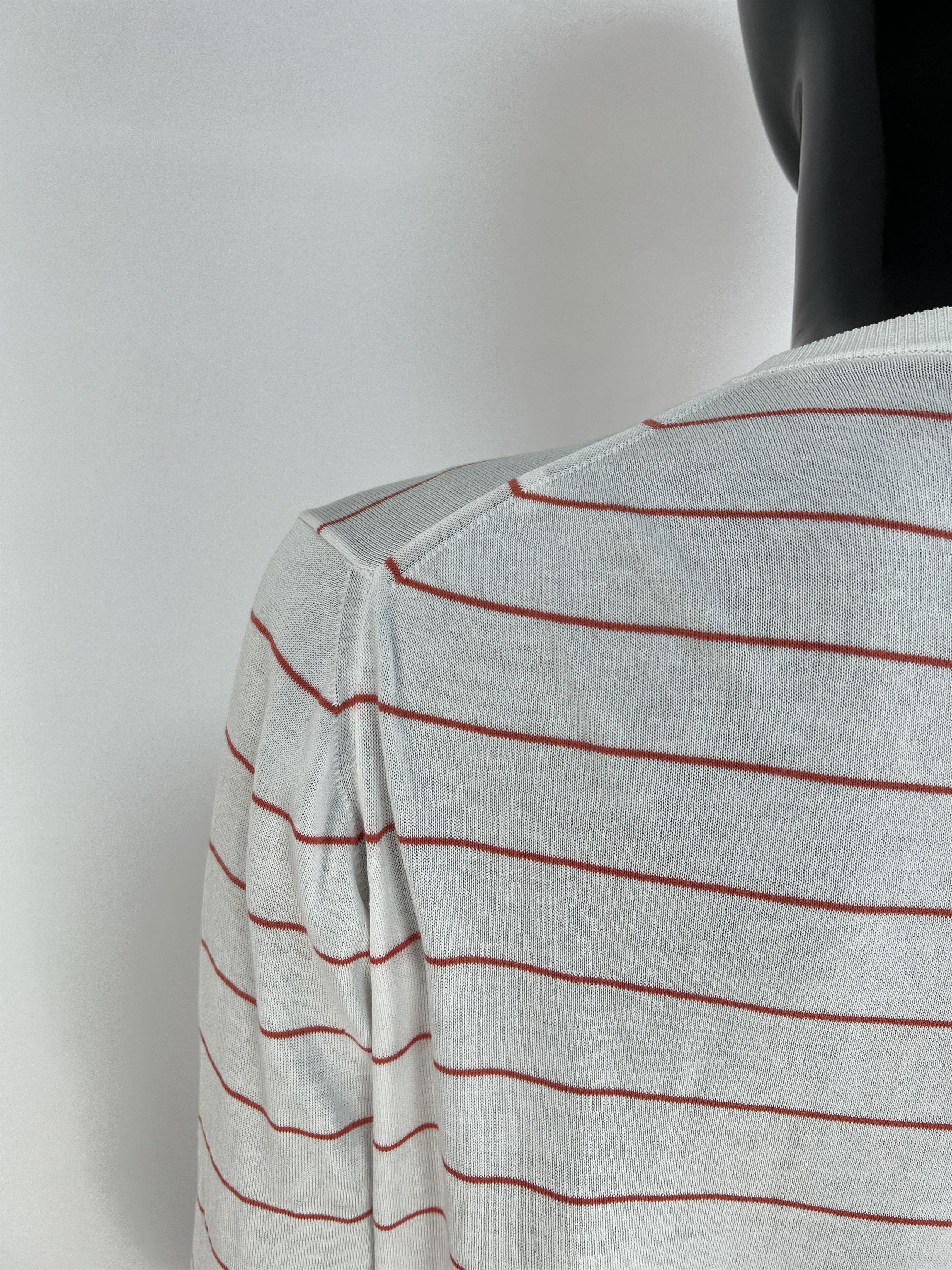 Malo Malo 100% Cotton Striped Crew Neck Cardigan Size IT 46 Size L / US 10 / IT 46 - 11 Thumbnail