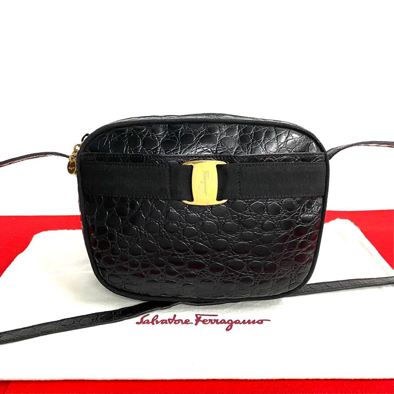 Salvatore Ferragamo Salvatore Ferragamo Shoulder Bag Black Leather Size ONE SIZE - 1 Thumbnail