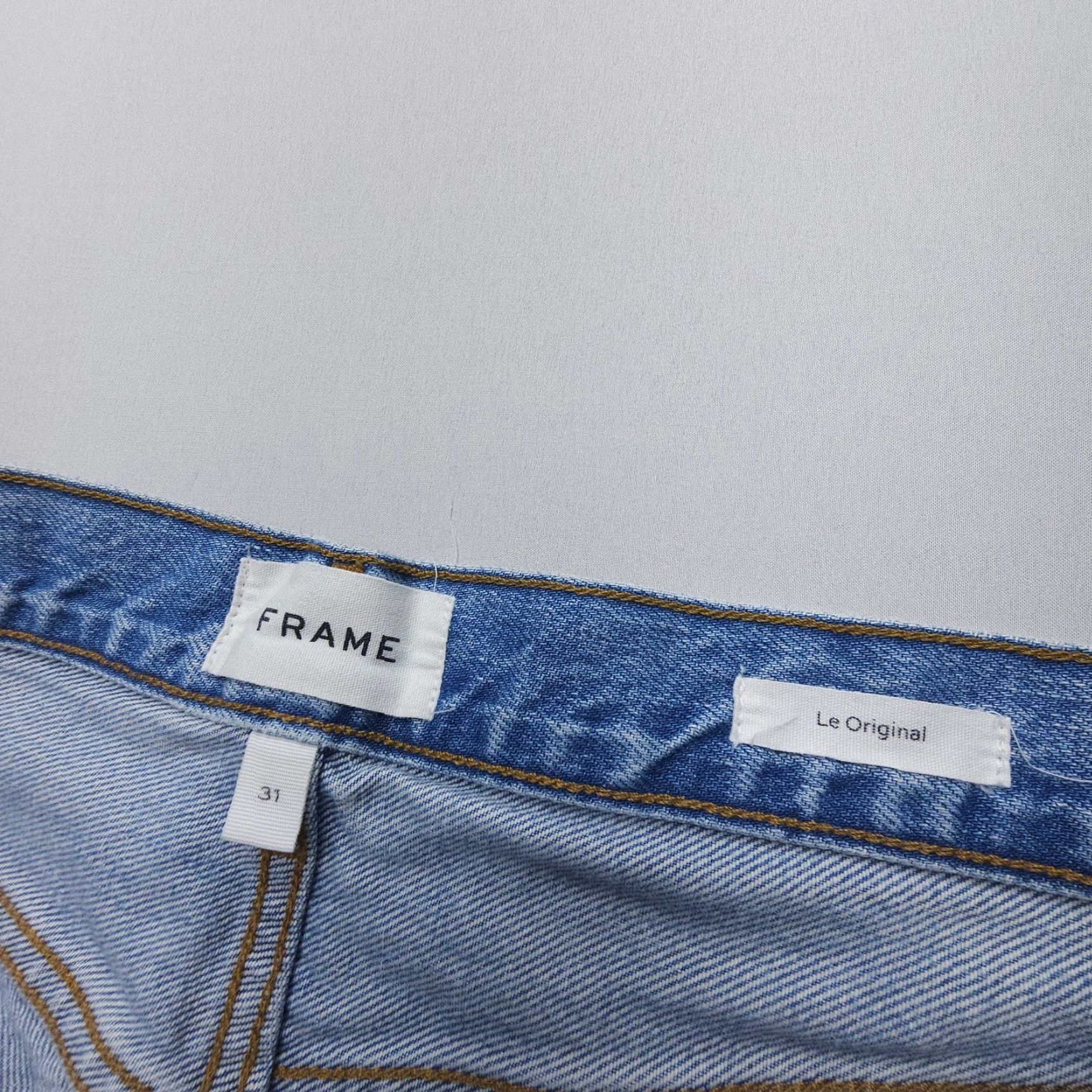 Frame FRAME Jeans Frame Le Original Jeans Distressed High Rise 31 Button Fly Straight Denim Blue 5-Pocket Women Mens? Size 24" / US 00 / IT 34 - 3 Thumbnail