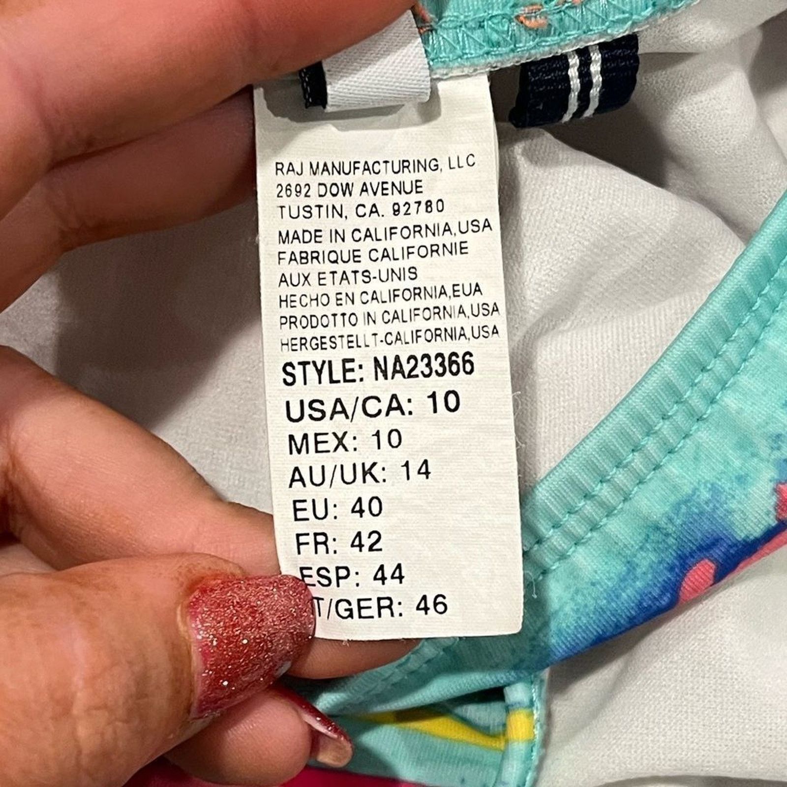 Nautica Nautica 2 Piece Swim Bikini Set Blue Red Striped Size 10 Size ONE SIZE - 3 Thumbnail