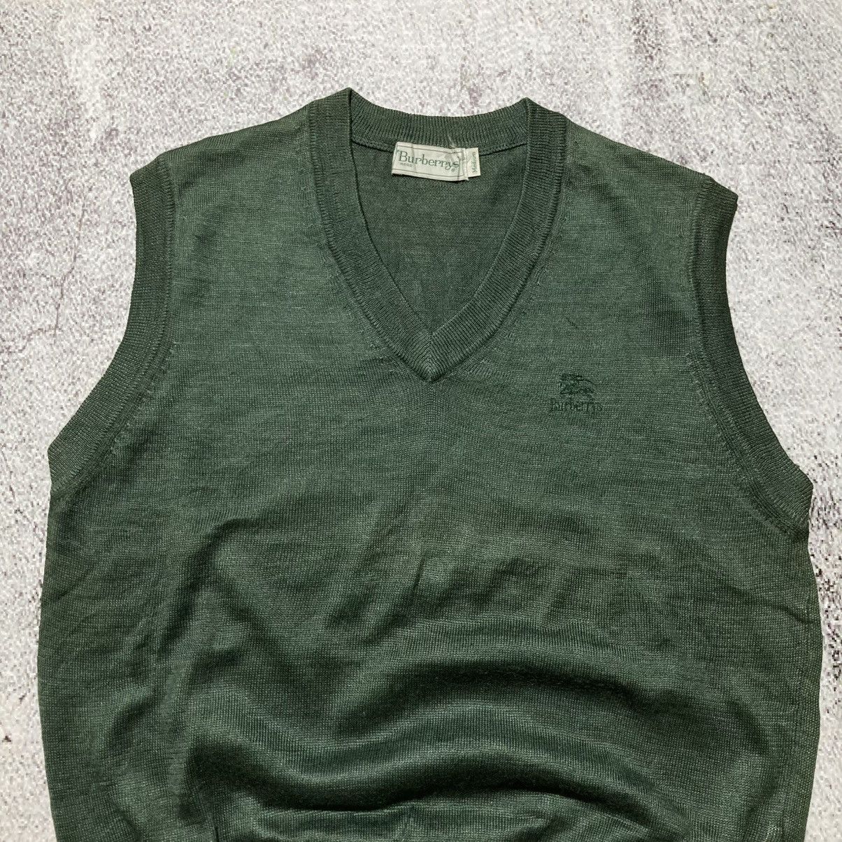 Burberry 1990s Burberrys Small Logo Knit Vest Green Forest Luxury Size US M / EU 48-50 / 2 - 2 Thumbnail