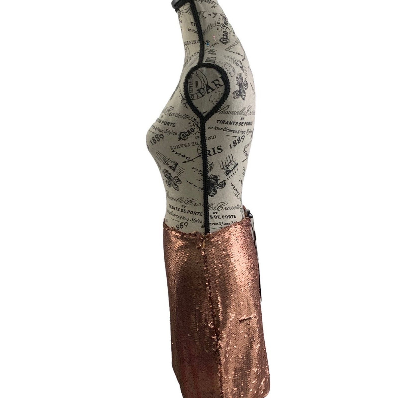 & Other Stories Y2K Sequin Bodycon Mini Skirt Women's Sz 6 Gold Side Zip NEW Size 28" / US 6 / IT 42 - 7 Thumbnail