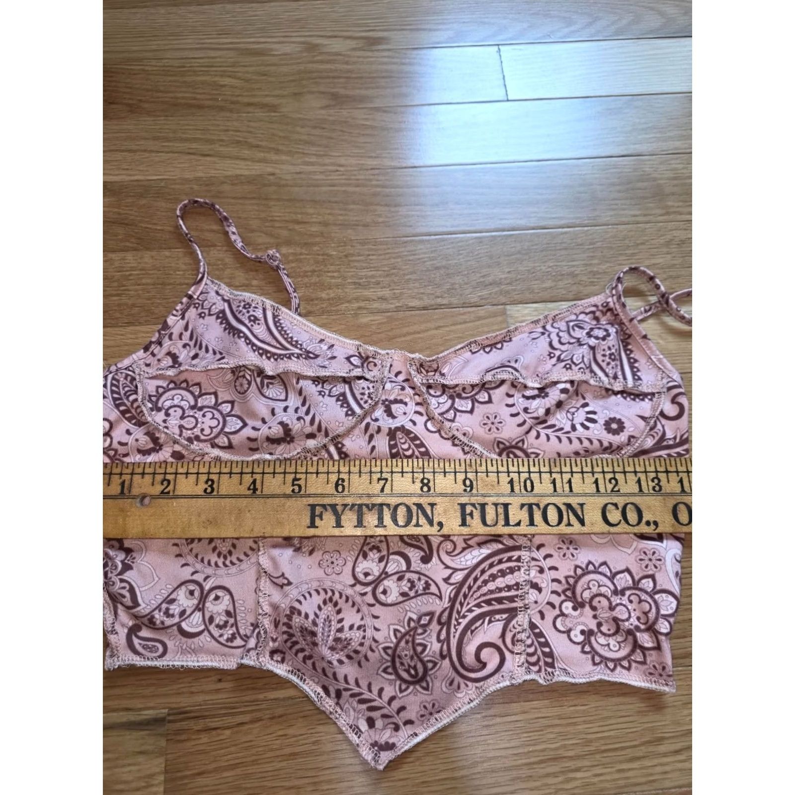 Shein SheIn Cami Crop Top Womens Size S Pink Paisley Print Spaghetti Strap Pullover V-Neck Cropped Tank Lightweight Casual Floral Sleeve-less Size S / US 4 / IT 40 - 5 Thumbnail