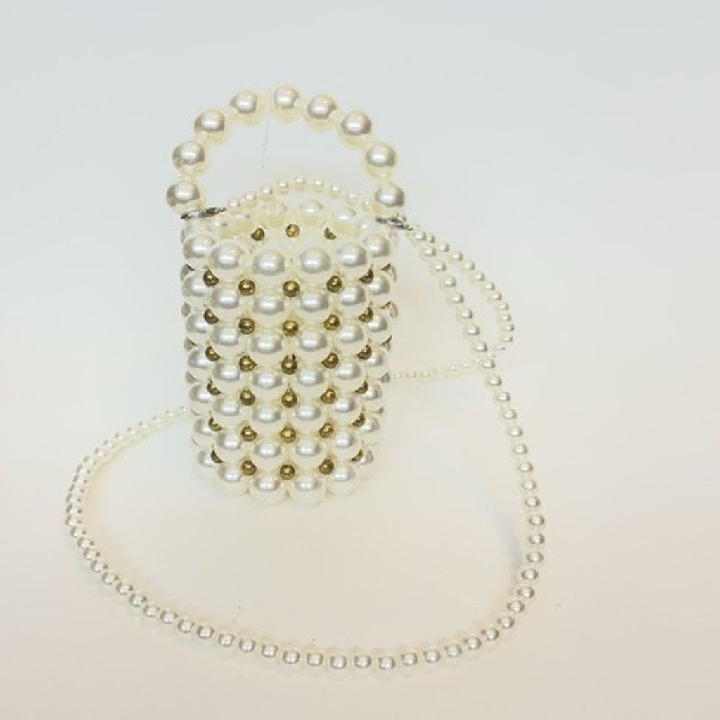 The Unbranded Brand NWOT Faux Pearls Beaded Basket Crossbody Evening Purse Bag Size ONE SIZE - 8 Thumbnail
