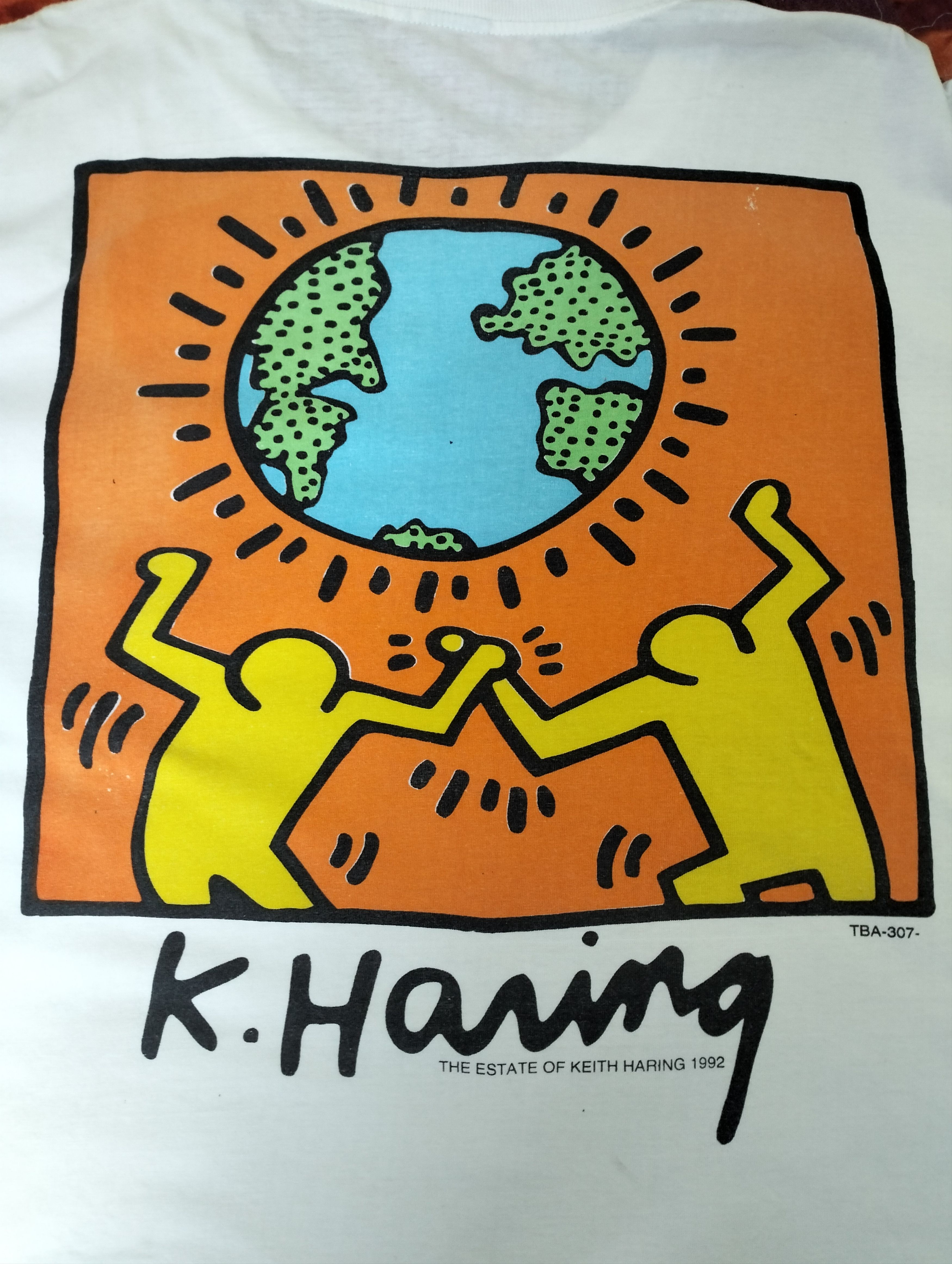 Keith Haring × Vintage Vintage Bootleg 90's Keith Haring / Pop Shop /Art T shirt Size US XL / EU 56 / 4 - 5 Thumbnail