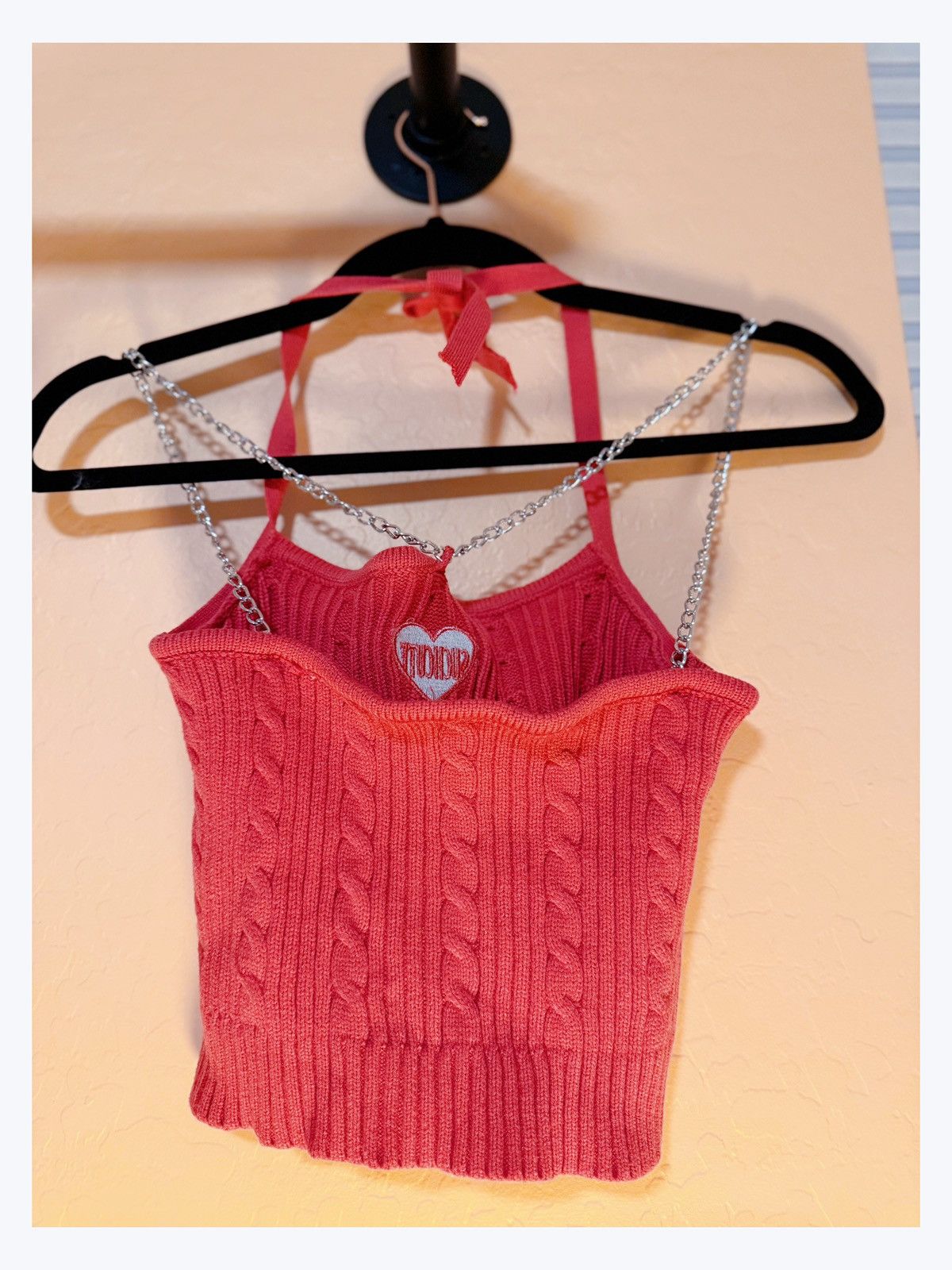 Other Y2K Knit Crop Top with Chain Straps – “Such Cute” Size M / US 6-8 / IT 42-44 - 4 Thumbnail