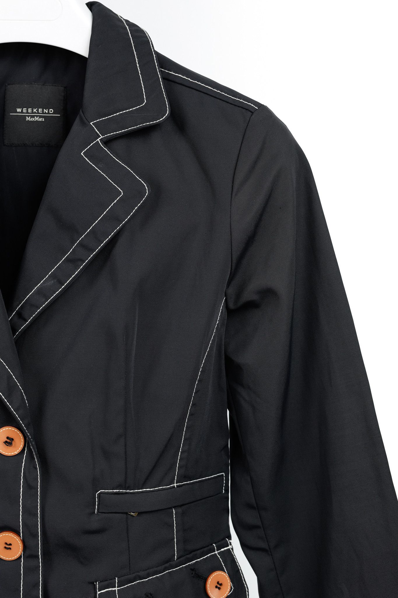 Weekend Max Mara Weekend Max Mara Black Contrast-Stitching Nylon Blazer Size M / US 6-8 / IT 42-44 - 5 Thumbnail