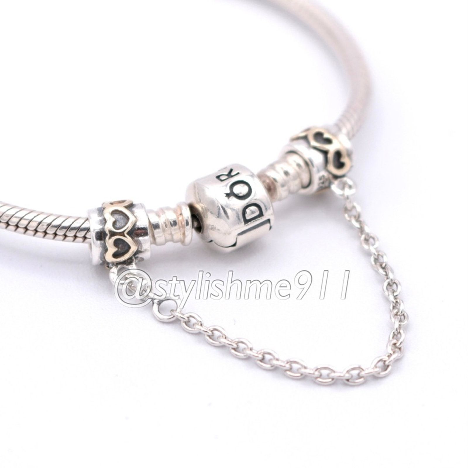 pandora Authentic PANDORA Two Tone Heart Safety Chain - 790307-05 Size ONE SIZE - 3 Thumbnail