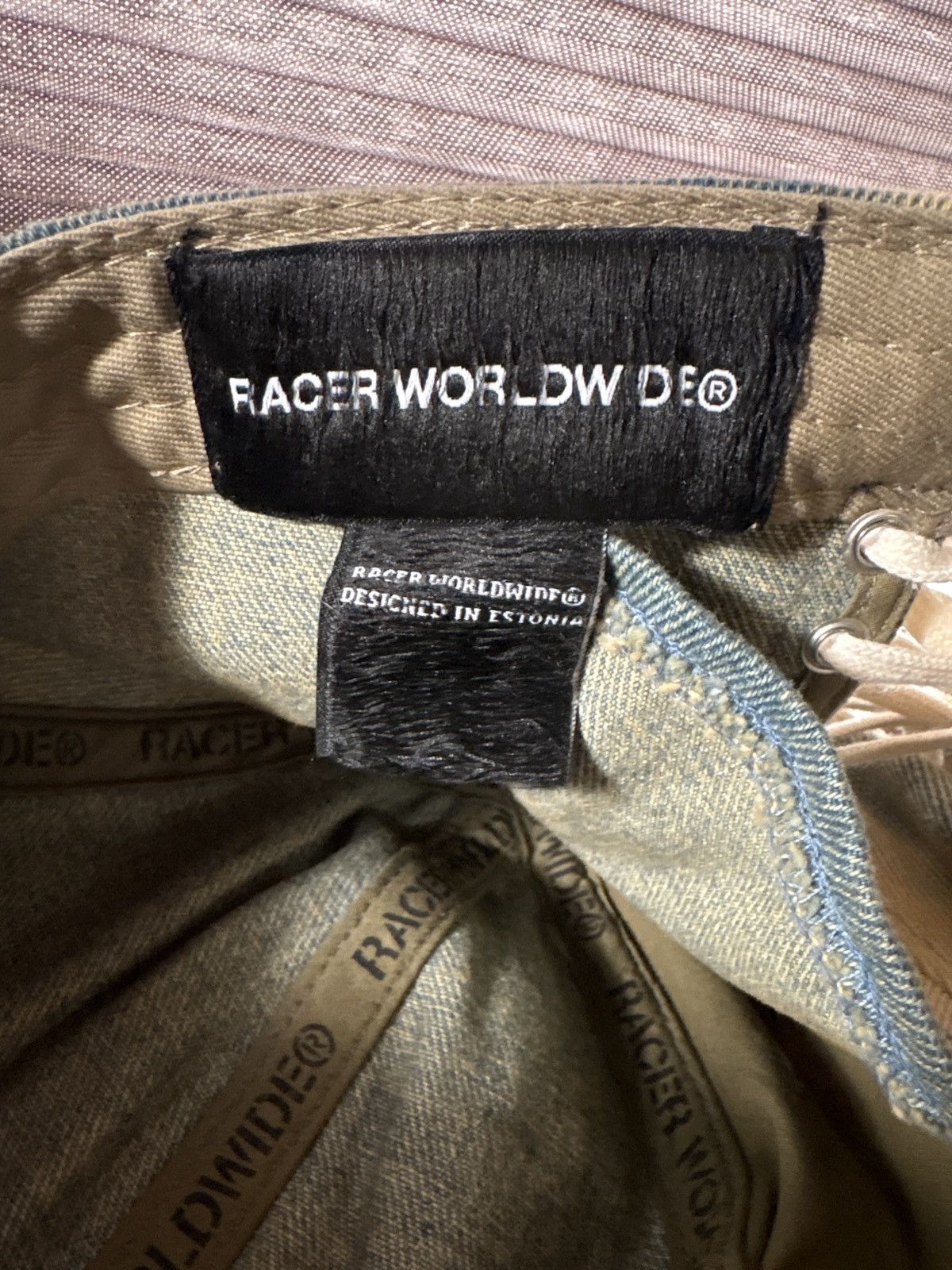 Racer Worldwide Racer Denim Lace-Up Ball Cap Size ONE SIZE - 6 Thumbnail