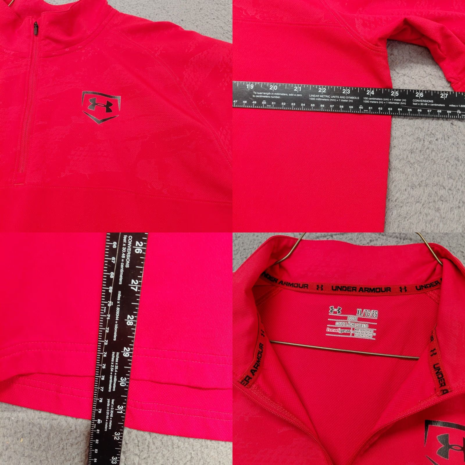 Under Armour Under Armour HeatGear 1/4 Zip Shirt Men XL Red Loose Fit Short Sleeve Functional Breathable Lightweight Utility Shirt Size US XL / EU 56 / 4 - 9 Thumbnail