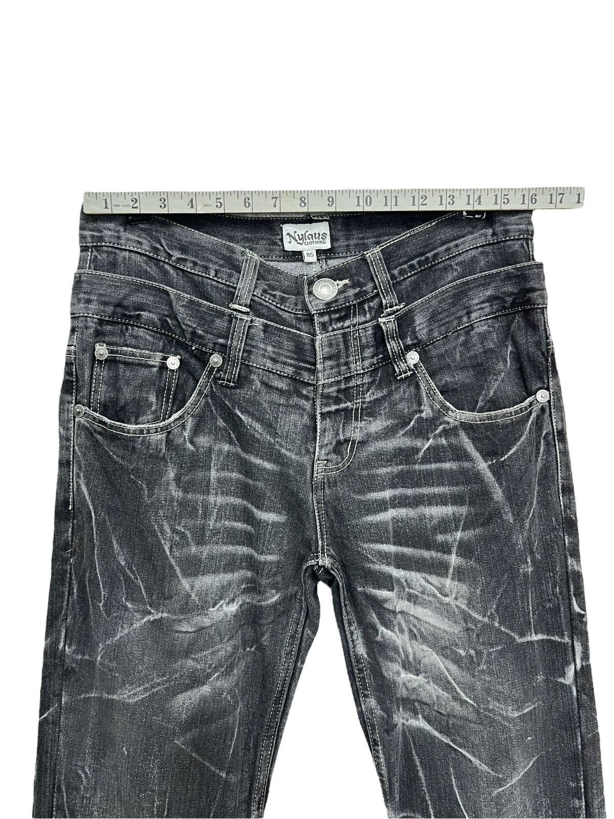 Japanese Brand Punk FLARE Double Waist Clawmark Daicock Wings Embroidery🔥 Size US 32 / EU 48 - 11 Thumbnail