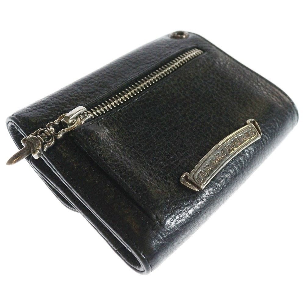 CHROME HEARTS WAVE MINI Leather Wallet Black