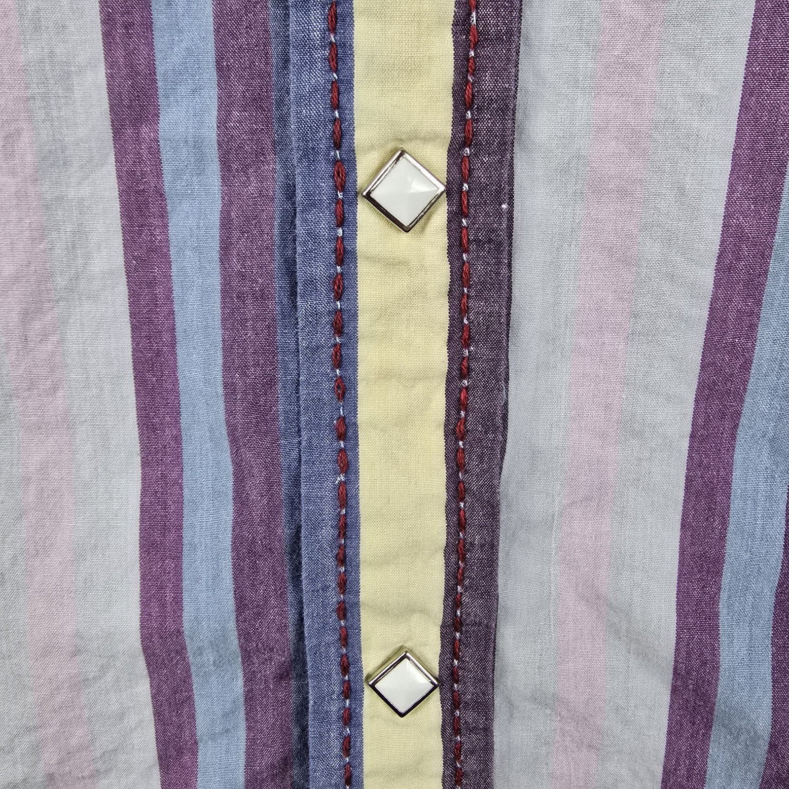Robert Graham Robert Graham Striped Western Shirt Diamond Pearl Snap Med Size US M / EU 48-50 / 2 - 4 Thumbnail