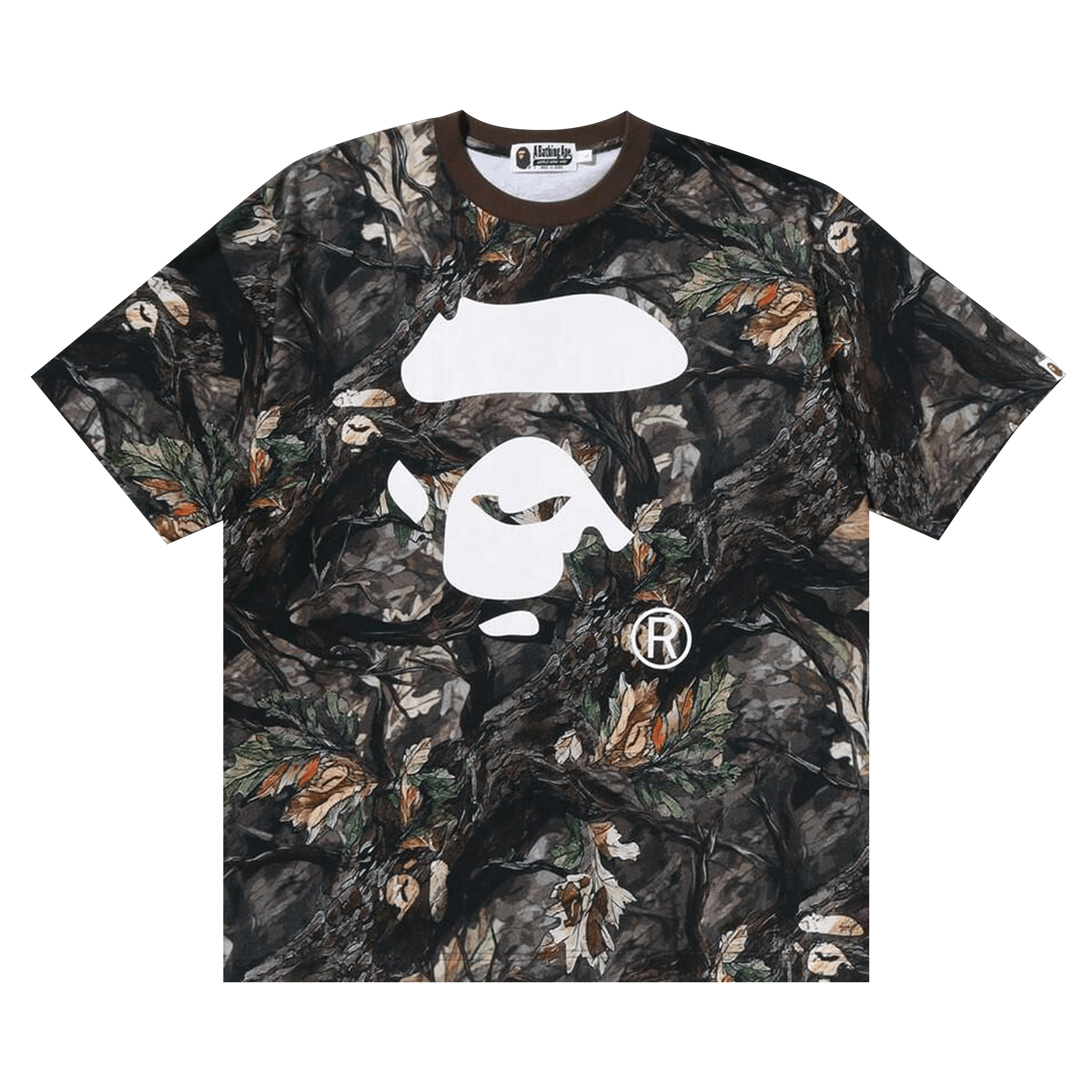 Bape BAPE Tree Edge Camo Ape Face Relaxed Fit Tee Brown | Grailed