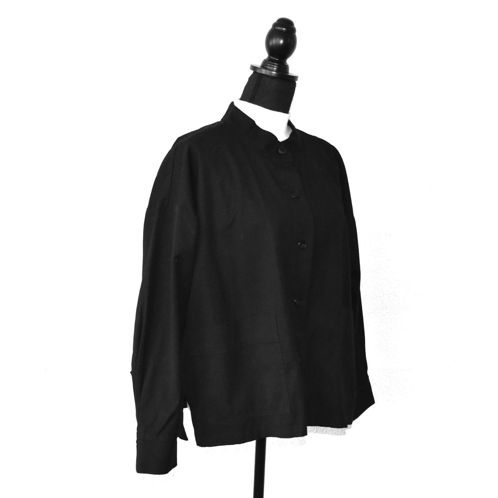 Eileen Fisher EILEEN FISHER Org Cotton Patch Pocket Collarless Jacket Sz M Size M / US 6-8 / IT 42-44 - 3 Thumbnail