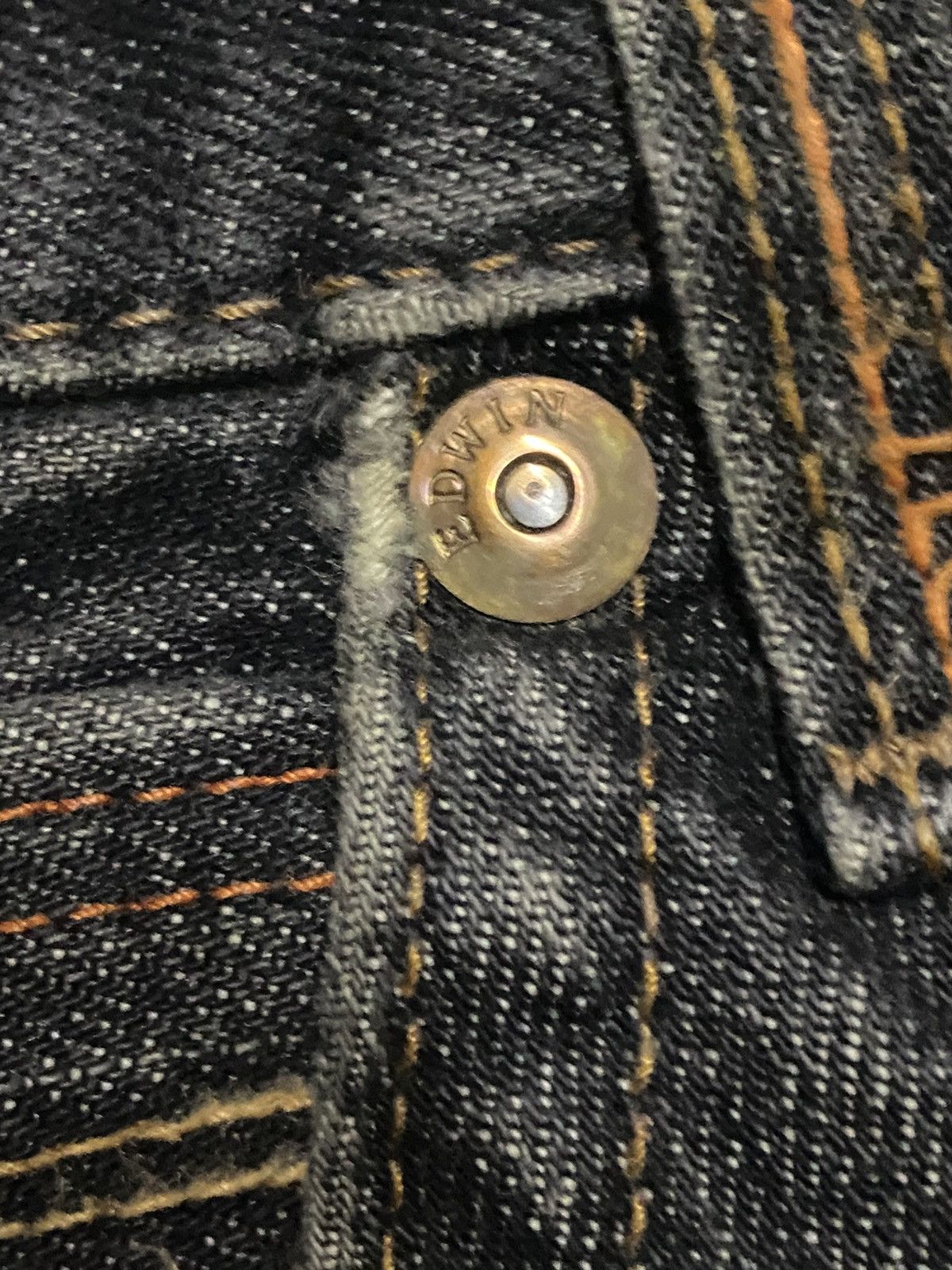 Edwin Edwin exclusive Vintage Black Denim Tears Loose Jeans Size US 33 - 11 Thumbnail