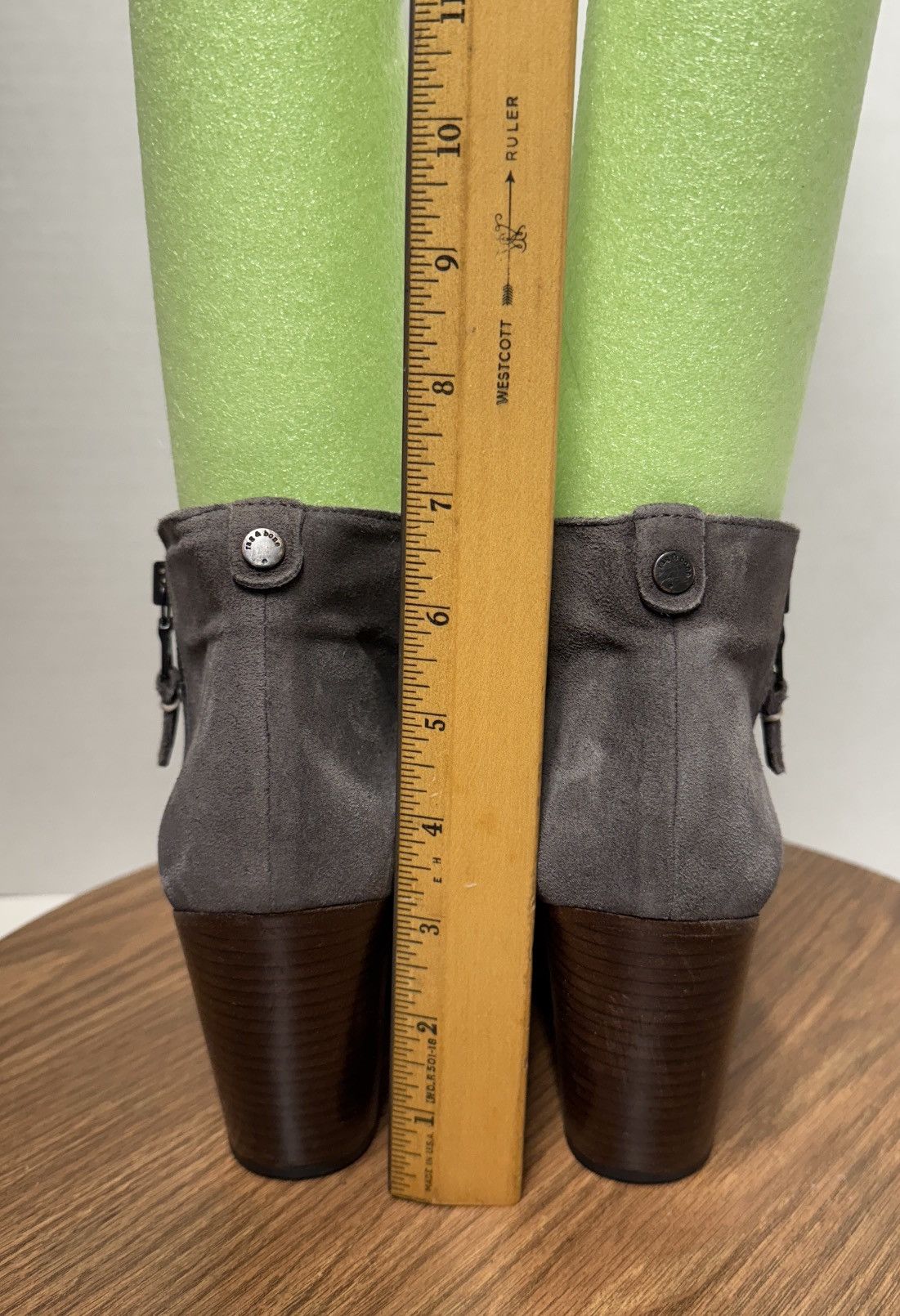 Rag & Bone Rag & Bone Charcoal Grey Waxed Suede Margot Ankle Bootie Size US 8 / IT 38 - 4 Thumbnail