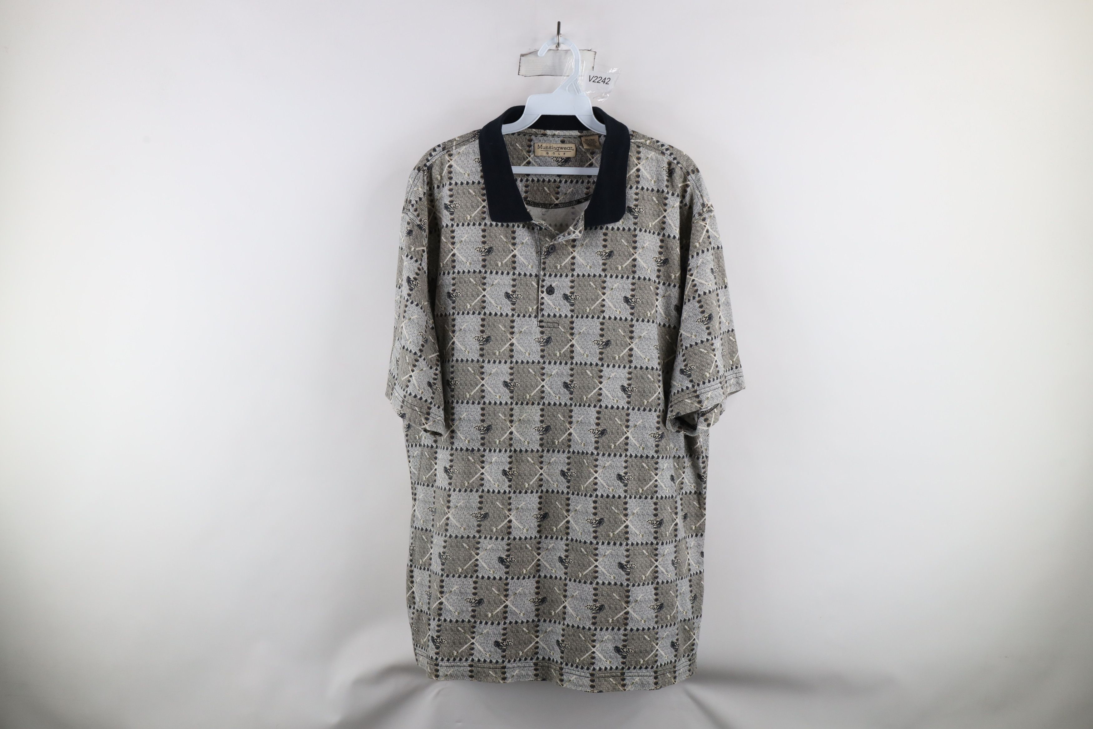 Vintage Vintage 90s Streetwear Club All Over Print Golf Polo Shirt Size US XL / EU 56 / 4 - 1 Thumbnail
