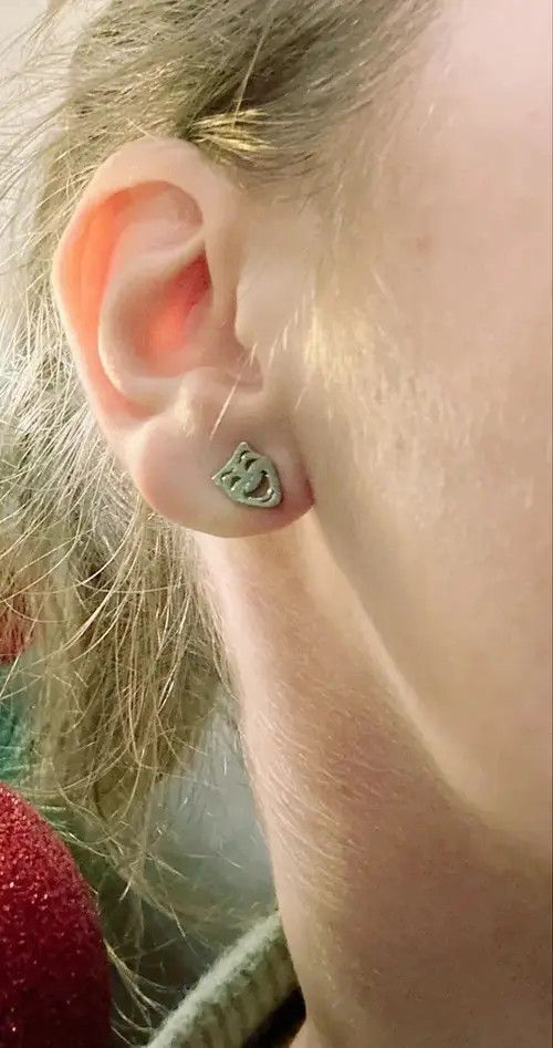 Designer × Jewelry Happy Sad Face Nail Stud Earrings Size ONE SIZE - 3 Thumbnail