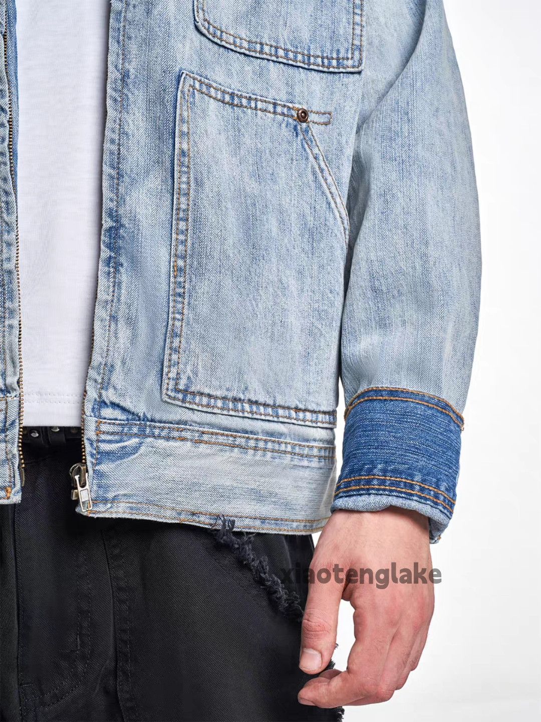 Vintage Washed faded utility punk yuppie hiphop denim jacket Size US S / EU 44-46 / 1 - 4 Thumbnail