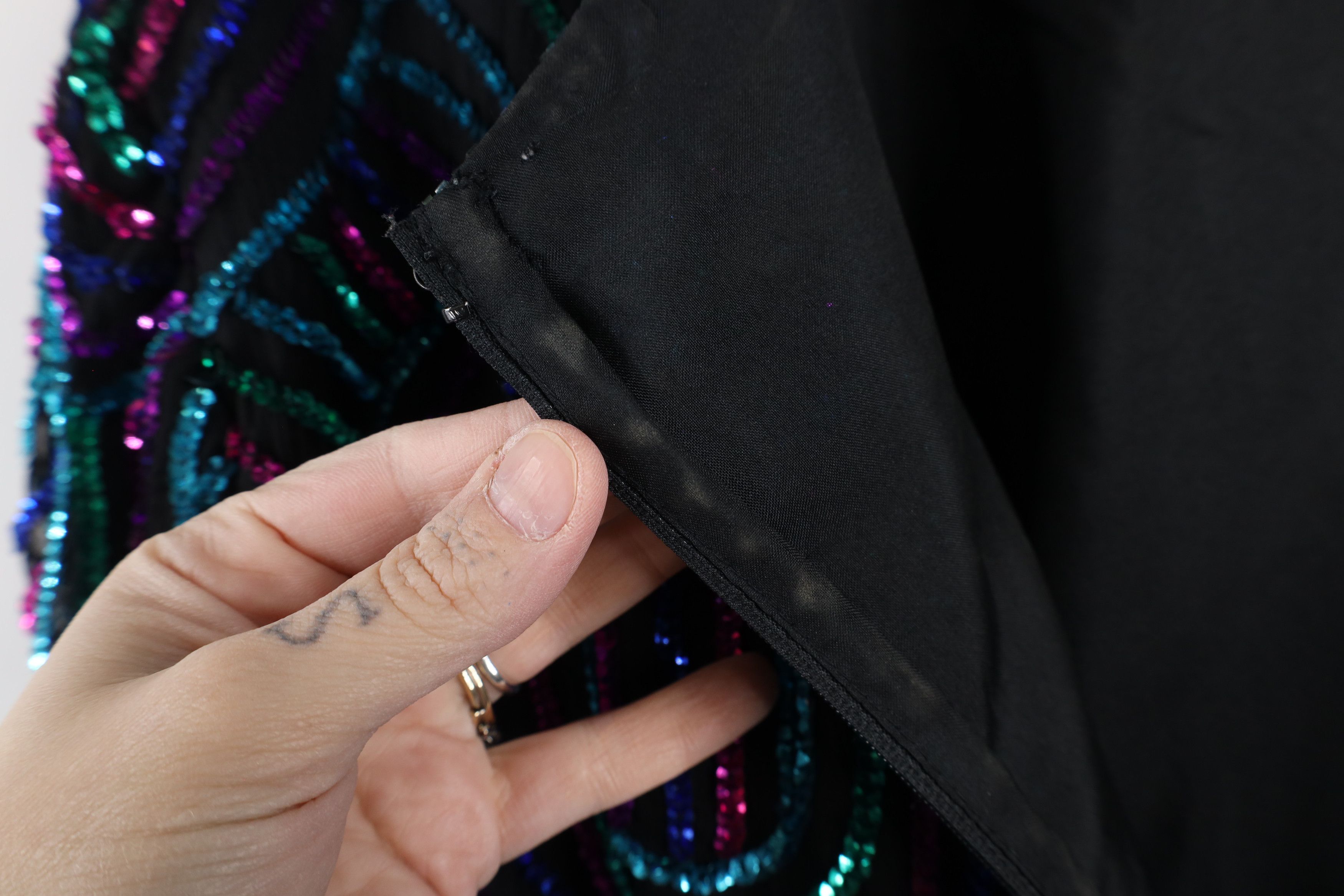 Vintage Vintage 90s Scala Swirl Sequin Beaded Party Shirt Oversized Size 3XL / US 20-22 - 10 Thumbnail