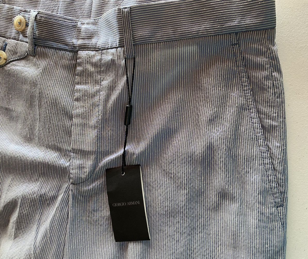 Giorgio Armani Giorgio Armani 🇮🇹 black label blu microstripe silk slacks NWT Size US 36 / EU 52 - 9 Thumbnail
