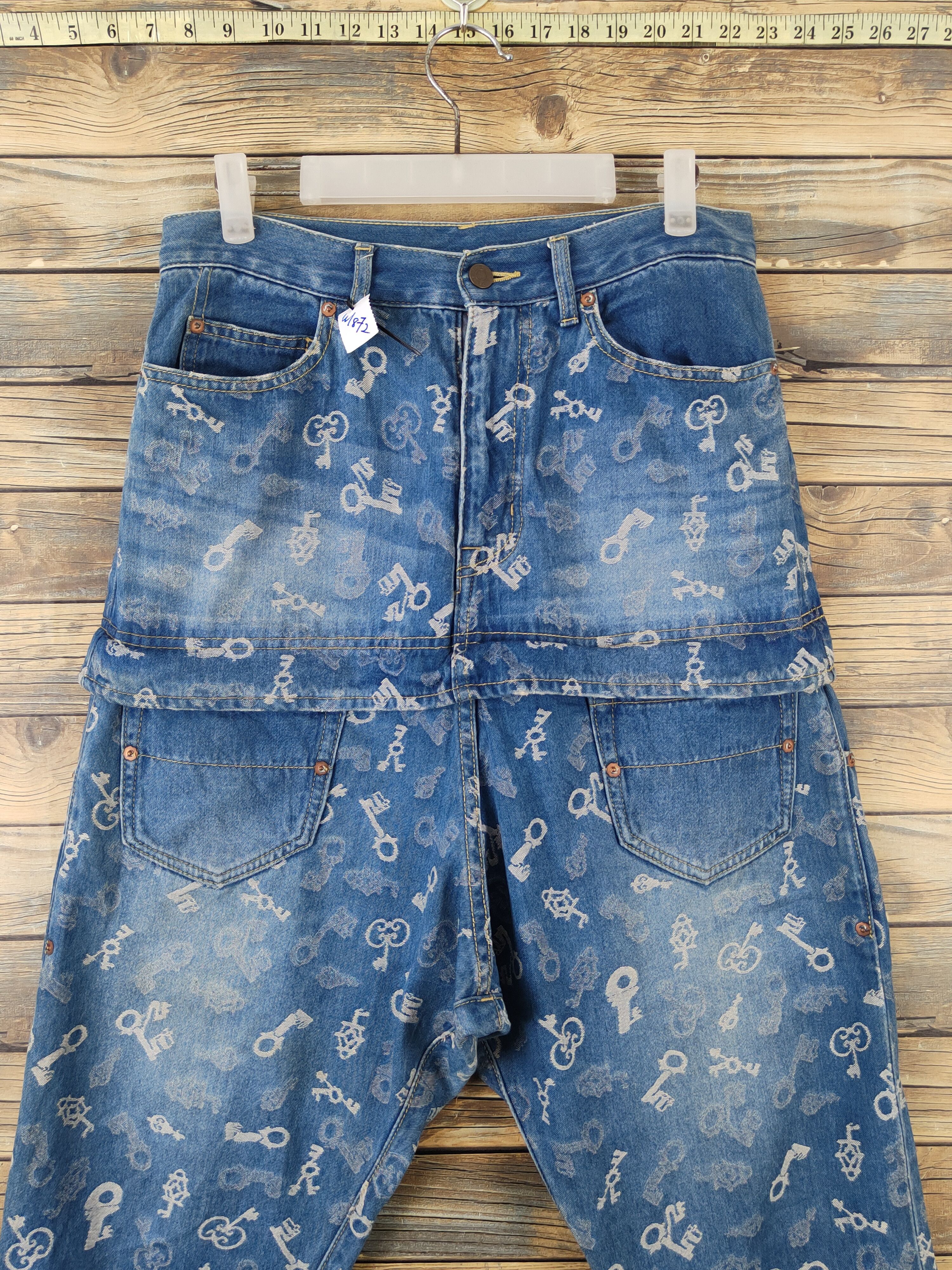 Frapbois DL Frapbois skull vintage Blue Ripped denim Jeans #W1872 Size US 30 / EU 46 - 2 Thumbnail