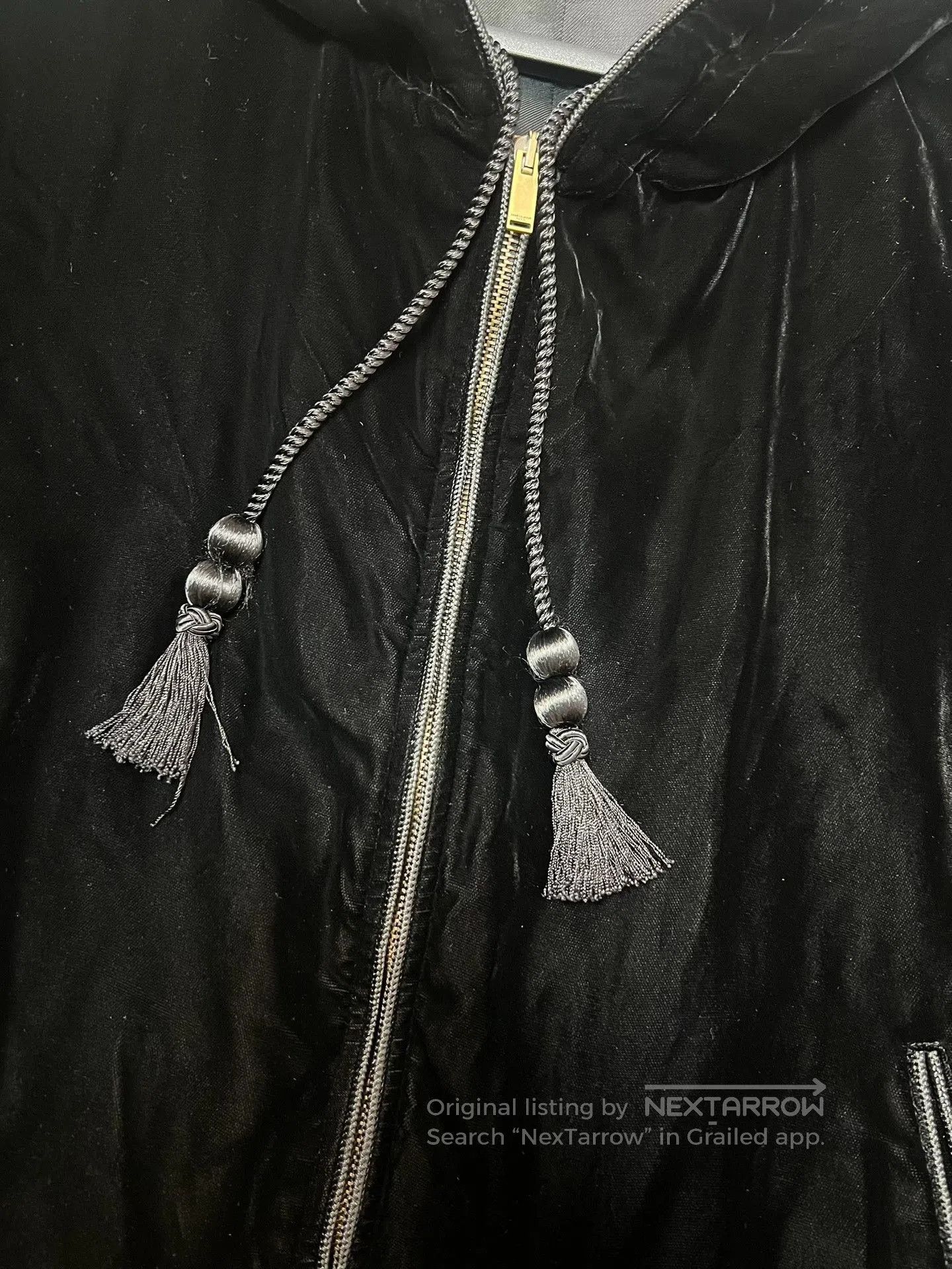 Saint Laurent Paris Saint Laurent 20SS Runway Black Velvet Hooded Jacket. Size US L / EU 52-54 / 3 - 4 Thumbnail