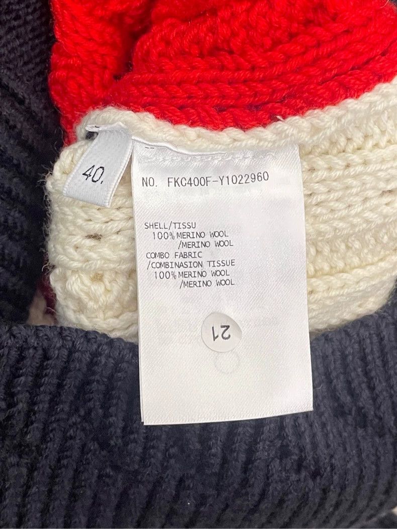 Thom Browne Thom Browne Red and white Tibetan blue color wool knit ope Size S / US 4 / IT 40 - 6 Thumbnail