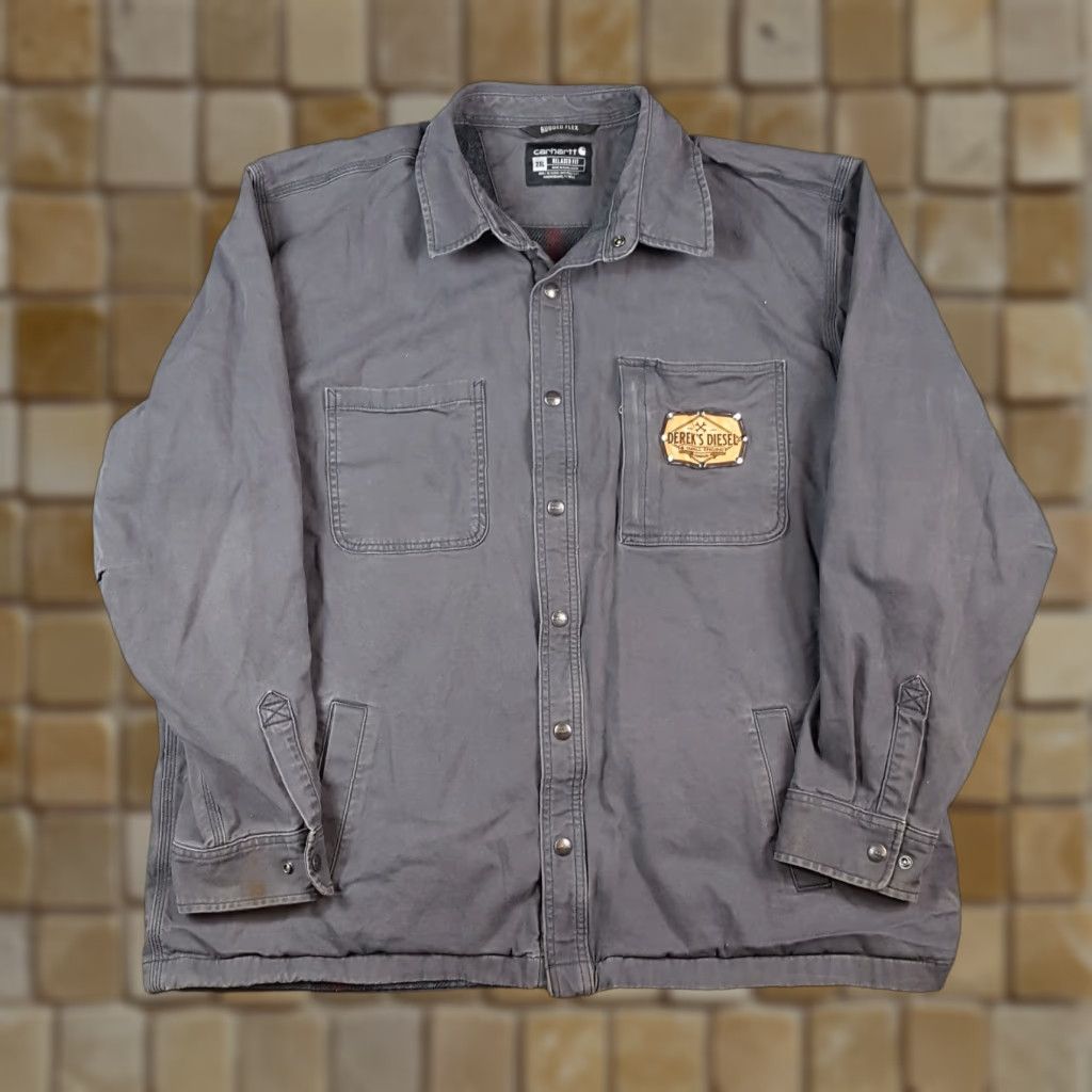 Carhartt VINTAGE Carhartt Canvas Work Jacket Gray 2XL Button Up Lined Relaxed Fit All Seasons Mens Size US XXL / EU 58 / 5 - 1 Thumbnail