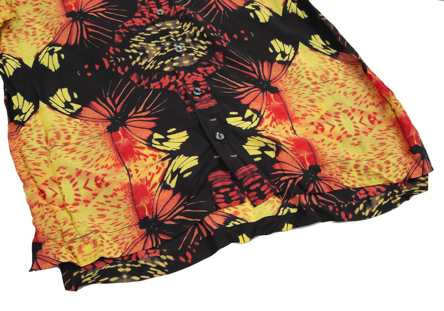 Jean Paul Gaultier Rayon Butterfly Graphic Shirt in Black Yellow Red Size US M / EU 48-50 / 2 - 9 Thumbnail