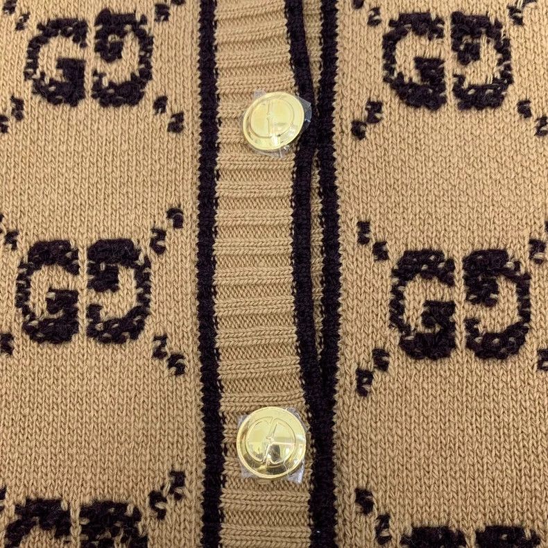 Gucci Gucci Brown logo jacquart full-print wool single-breasted l Size US S / EU 44-46 / 1 - 5 Thumbnail