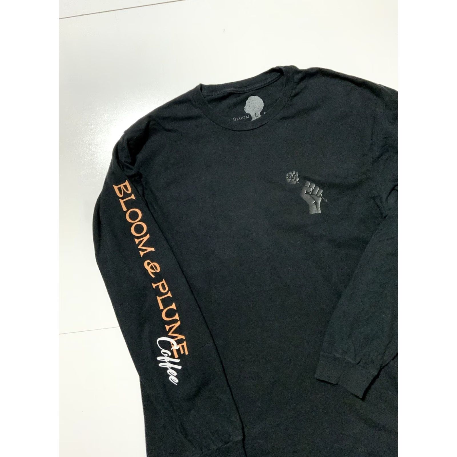 Vintage Bloom & Plume Coffee Black Excellence Los Angeles Opening L/S Crew T-Shirt Sz. L Mens Black Crew Neck T-Shirt Size US L / EU 52-54 / 3 - 4 Thumbnail