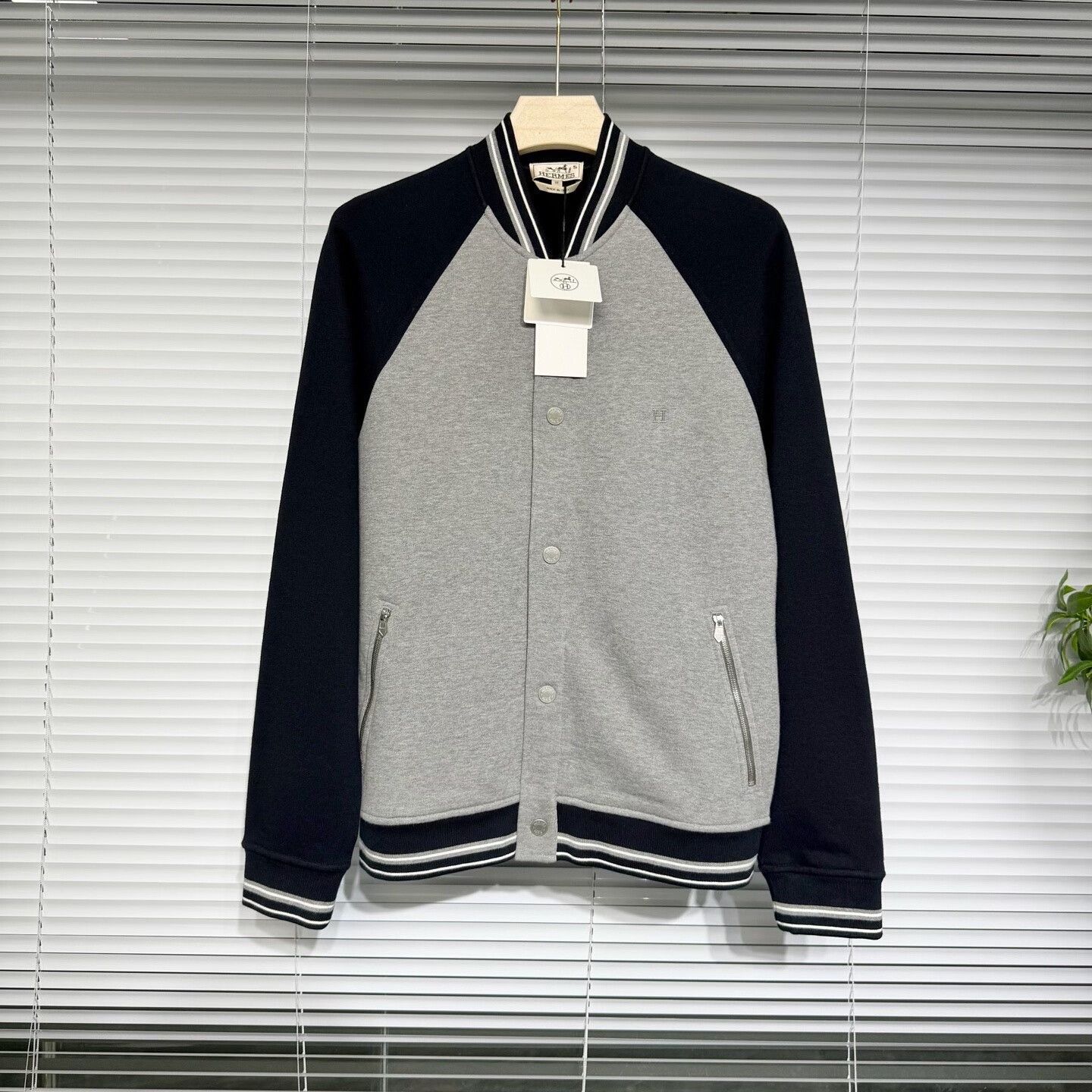 Hermes Hermès Blue Gray Baseball Jacket Size US M / EU 48-50 / 2 - 1 Thumbnail