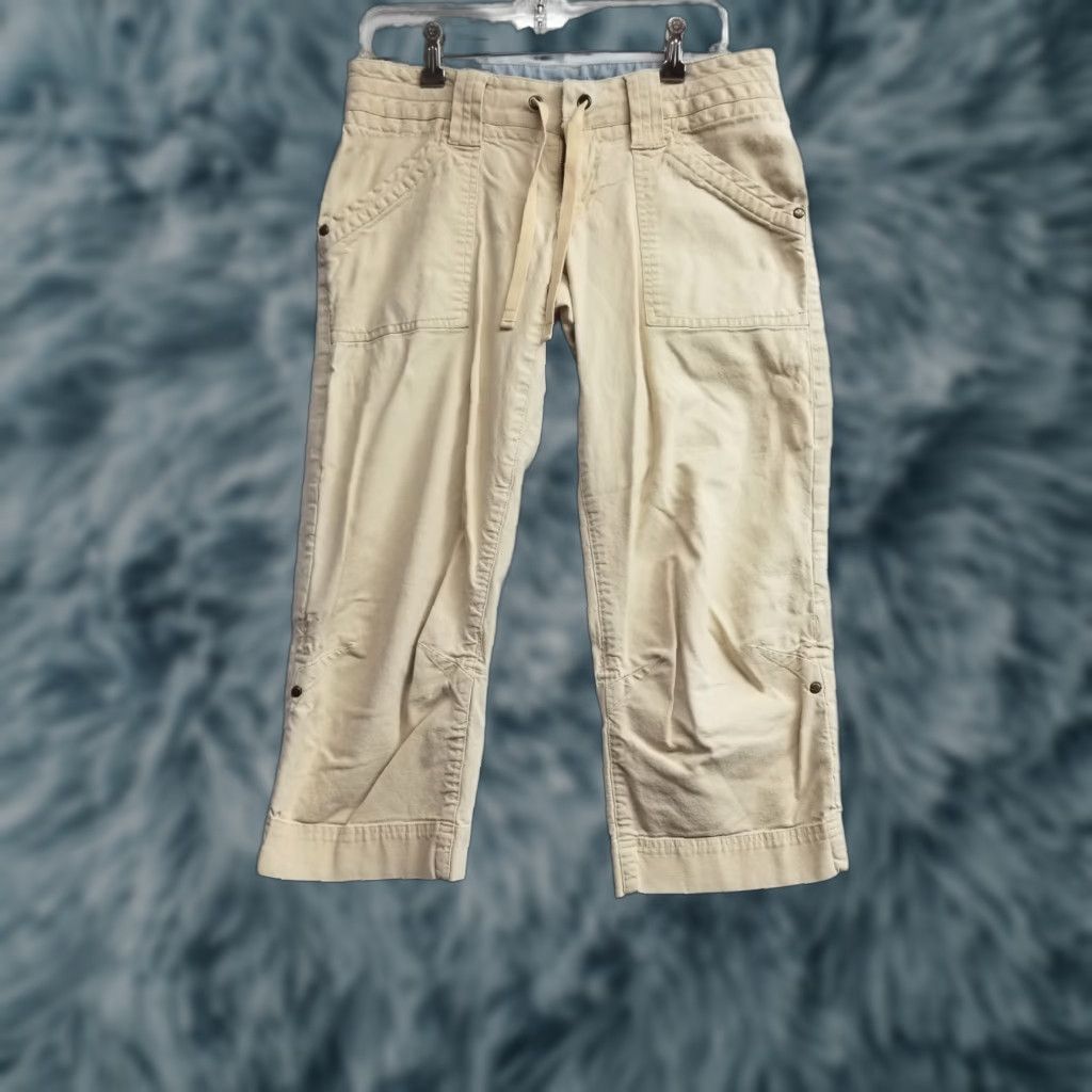 Prana prAna Halle Hiking Pants Rollup Leg Capris Womens Size 6 Beige Stretch Cargo Pants Women Size 28" / US 6 / IT 42 - 1 Thumbnail