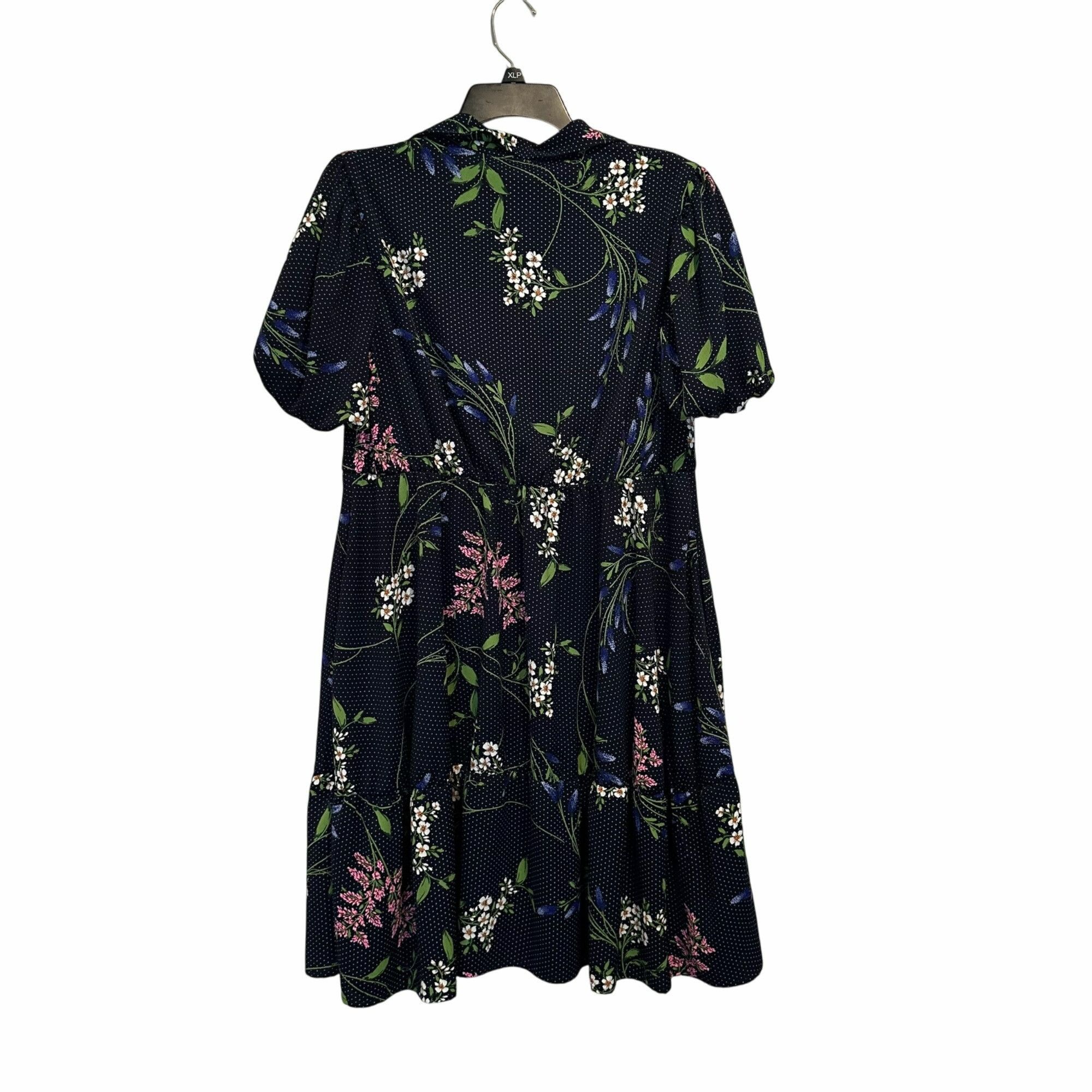 Other ✨Kensie Women's Sz 6 Navy Floral Pocketed Flounce Pouf Sleev Size M / US 6-8 / IT 42-44 - 2 Thumbnail