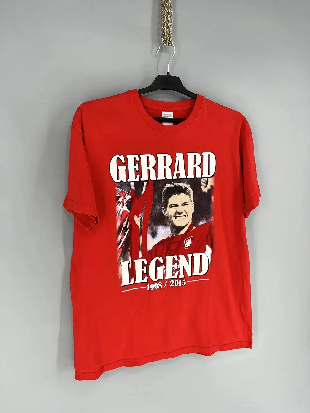 Vintage 00s Steven Gerrard Liverpool Shirt Vintage Football Jersey Size US L / EU 52-54 / 3 - 2 Thumbnail