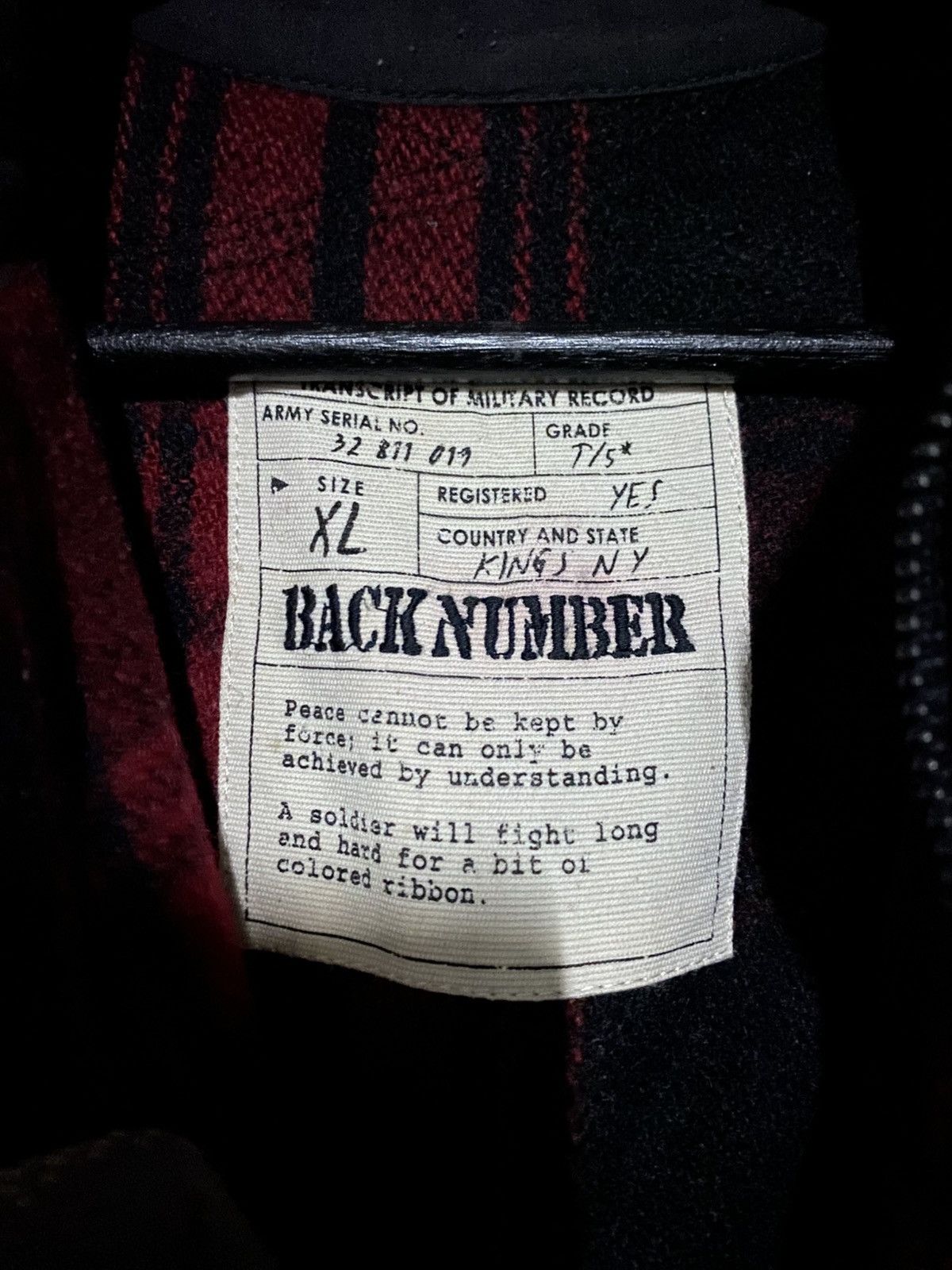 Japanese Brand Back Number Red Black Wool Plaid Jacket – Military Inspired Size US L / EU 52-54 / 3 - 8 Thumbnail